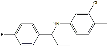 3-chloro-N-[1-(4-fluorophenyl)propyl]-4-methylaniline Struktur