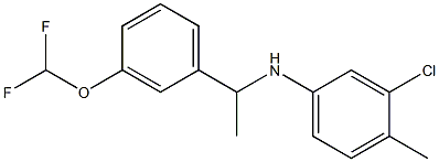 3-chloro-N-{1-[3-(difluoromethoxy)phenyl]ethyl}-4-methylaniline Struktur