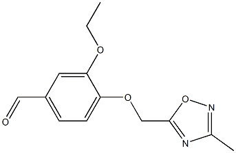 3-ethoxy-4-[(3-methyl-1,2,4-oxadiazol-5-yl)methoxy]benzaldehyde Struktur