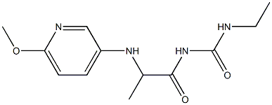 3-ethyl-1-{2-[(6-methoxypyridin-3-yl)amino]propanoyl}urea Struktur