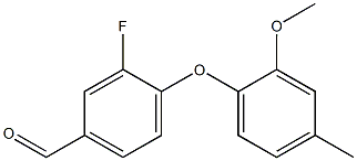 3-fluoro-4-(2-methoxy-4-methylphenoxy)benzaldehyde Struktur