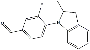 3-fluoro-4-(2-methyl-2,3-dihydro-1H-indol-1-yl)benzaldehyde Struktur