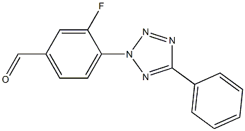 3-fluoro-4-(5-phenyl-2H-1,2,3,4-tetrazol-2-yl)benzaldehyde Struktur