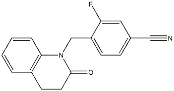 3-fluoro-4-[(2-oxo-3,4-dihydroquinolin-1(2H)-yl)methyl]benzonitrile Struktur