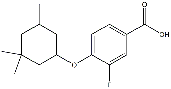 3-fluoro-4-[(3,3,5-trimethylcyclohexyl)oxy]benzoic acid Struktur