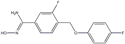 3-fluoro-4-[(4-fluorophenoxy)methyl]-N'-hydroxybenzenecarboximidamide Struktur