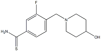 3-fluoro-4-[(4-hydroxypiperidin-1-yl)methyl]benzenecarbothioamide Struktur