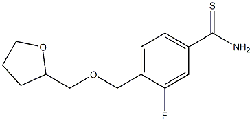 3-fluoro-4-[(tetrahydrofuran-2-ylmethoxy)methyl]benzenecarbothioamide Struktur