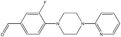 3-fluoro-4-[4-(pyridin-2-yl)piperazin-1-yl]benzaldehyde Struktur