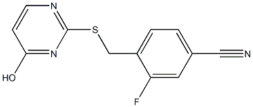 3-fluoro-4-{[(4-hydroxypyrimidin-2-yl)sulfanyl]methyl}benzonitrile Struktur