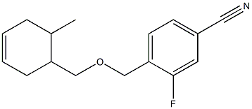 3-fluoro-4-{[(6-methylcyclohex-3-en-1-yl)methoxy]methyl}benzonitrile Struktur