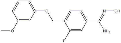 3-fluoro-N'-hydroxy-4-[(3-methoxyphenoxy)methyl]benzenecarboximidamide Struktur