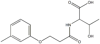 3-hydroxy-2-[3-(3-methylphenoxy)propanamido]butanoic acid Struktur