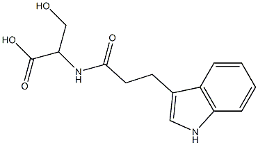 3-hydroxy-2-{[3-(1H-indol-3-yl)propanoyl]amino}propanoic acid Struktur