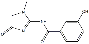 3-hydroxy-N-(1-methyl-4-oxo-4,5-dihydro-1H-imidazol-2-yl)benzamide Struktur