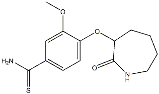 3-methoxy-4-[(2-oxoazepan-3-yl)oxy]benzene-1-carbothioamide Struktur