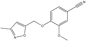 3-methoxy-4-[(3-methyl-1,2-oxazol-5-yl)methoxy]benzonitrile Struktur