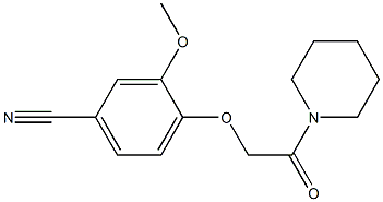 3-methoxy-4-[2-oxo-2-(piperidin-1-yl)ethoxy]benzonitrile Struktur