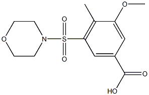 3-methoxy-4-methyl-5-(morpholin-4-ylsulfonyl)benzoic acid Struktur