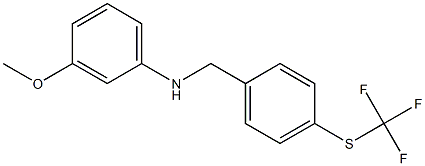 3-methoxy-N-({4-[(trifluoromethyl)sulfanyl]phenyl}methyl)aniline Struktur