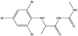 3-methyl-1-{2-[(2,4,6-tribromophenyl)amino]propanoyl}urea Struktur