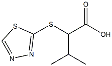 3-methyl-2-(1,3,4-thiadiazol-2-ylsulfanyl)butanoic acid Struktur