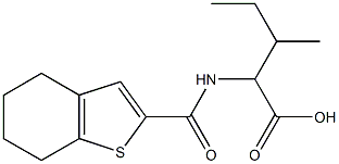 3-methyl-2-(4,5,6,7-tetrahydro-1-benzothiophen-2-ylformamido)pentanoic acid Struktur