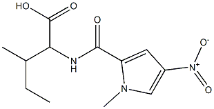 3-methyl-2-[(1-methyl-4-nitro-1H-pyrrol-2-yl)formamido]pentanoic acid Struktur