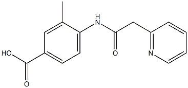 3-methyl-4-[2-(pyridin-2-yl)acetamido]benzoic acid Struktur