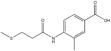 3-methyl-4-[3-(methylsulfanyl)propanamido]benzoic acid Struktur