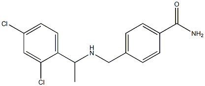 4-({[1-(2,4-dichlorophenyl)ethyl]amino}methyl)benzamide Struktur