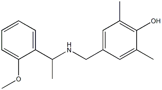 4-({[1-(2-methoxyphenyl)ethyl]amino}methyl)-2,6-dimethylphenol Struktur