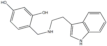 4-({[2-(1H-indol-3-yl)ethyl]amino}methyl)benzene-1,3-diol Struktur