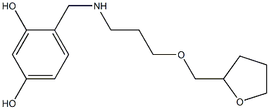 4-({[3-(oxolan-2-ylmethoxy)propyl]amino}methyl)benzene-1,3-diol Struktur