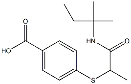 4-({1-[(2-methylbutan-2-yl)carbamoyl]ethyl}sulfanyl)benzoic acid Struktur