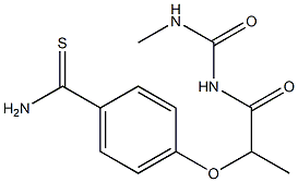 4-({1-[(methylcarbamoyl)amino]-1-oxopropan-2-yl}oxy)benzene-1-carbothioamide Struktur