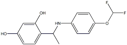 4-(1-{[4-(difluoromethoxy)phenyl]amino}ethyl)benzene-1,3-diol Struktur