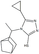 4-(1-{bicyclo[2.2.1]heptan-2-yl}ethyl)-5-cyclopropyl-4H-1,2,4-triazole-3-thiol Struktur