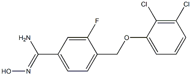 4-(2,3-dichlorophenoxymethyl)-3-fluoro-N'-hydroxybenzene-1-carboximidamide Struktur