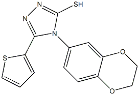 4-(2,3-dihydro-1,4-benzodioxin-6-yl)-5-(thiophen-2-yl)-4H-1,2,4-triazole-3-thiol Struktur