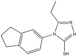 4-(2,3-dihydro-1H-inden-5-yl)-5-ethyl-4H-1,2,4-triazole-3-thiol Struktur