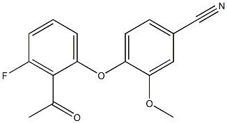 4-(2-acetyl-3-fluorophenoxy)-3-methoxybenzonitrile Struktur