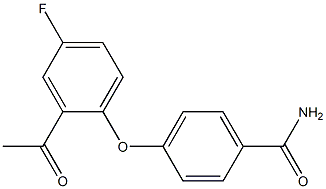 4-(2-acetyl-4-fluorophenoxy)benzamide Struktur