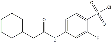 4-(2-cyclohexylacetamido)-2-fluorobenzene-1-sulfonyl chloride Struktur