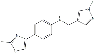 4-(2-methyl-1,3-thiazol-4-yl)-N-[(1-methyl-1H-pyrazol-4-yl)methyl]aniline Struktur