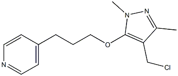 4-(3-{[4-(chloromethyl)-1,3-dimethyl-1H-pyrazol-5-yl]oxy}propyl)pyridine Struktur