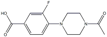 4-(4-acetylpiperazin-1-yl)-3-fluorobenzoic acid Struktur