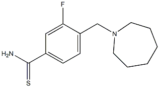 4-(azepan-1-ylmethyl)-3-fluorobenzenecarbothioamide Struktur