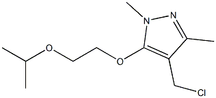 4-(chloromethyl)-1,3-dimethyl-5-[2-(propan-2-yloxy)ethoxy]-1H-pyrazole Struktur