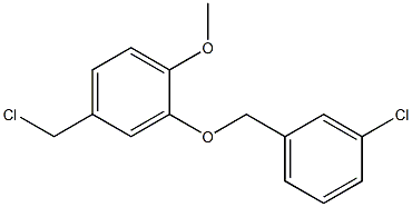 4-(chloromethyl)-2-[(3-chlorophenyl)methoxy]-1-methoxybenzene Struktur